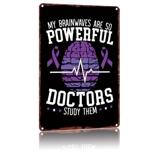 Epilepsy Warrior Funny Metal Tin Sign Vintage Bath Bathroom Laundry Room Decor Wall Signs 8X12Inch