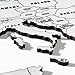 Mappa del mondo 3D in legno | Decorazione d'arte per parete | Mappa di viaggi per parete. Idea Eccellente Come Regalo o Come Decorazione muraria - Ufficio, Cucina, Salotto (125 x 59 cm, Bianco)