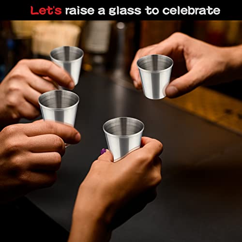 Mimorou 50 Pcs Stainless Steel Shot Glasses 1 Ounce Small Shot Cups Metal Shot Glasses Beer Drinking Tumbler For Espresso Beer Wine Whiskey Cocktail Bar Restaurant Kitchen #TOP5