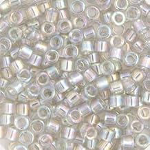 Miyuki Delica 11/0 Grey Mist Transparent AB 5.2gms Vial of Japanese Glass Beads