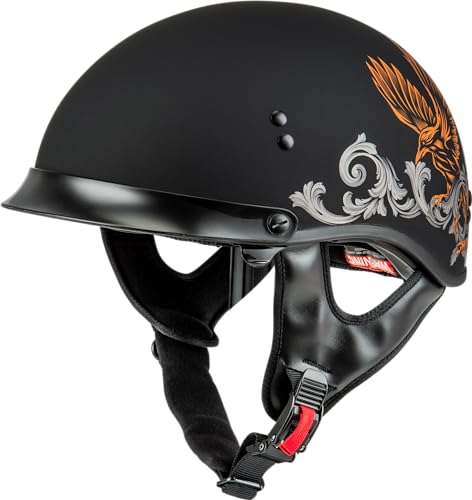 GMAX HH-65 Motorcycle Half Helmet Medium Black/Purple/Grey