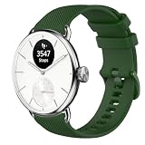 GIOPUEY 18mm Cinturini Compatibile con Withings ScanWatch 2 38mm/Nova Brilliant 39mm/ScanWatch Light, Morbido Silicone Cinturino [Resistente all'Usura] [Traspirante] - Dark Green