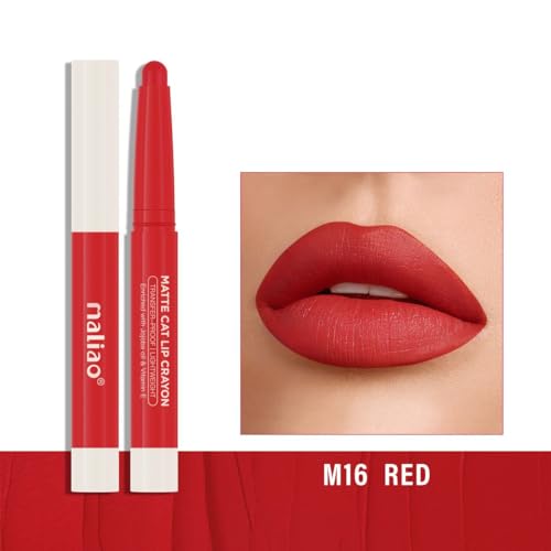 Image of Maliao Matte Cat Lip Crayon: Transfer-Proof & Lightweight (16-RED)