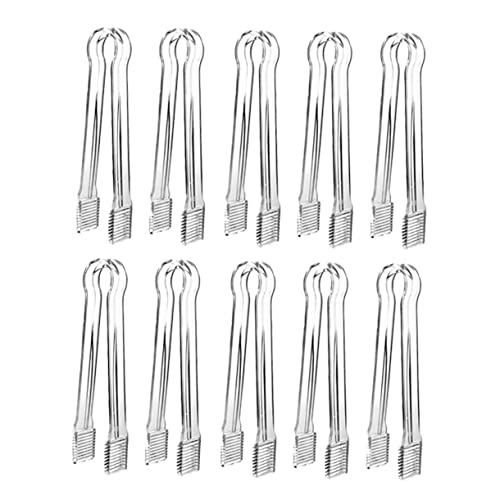 LIFKOME 10piezas Pinzas Para Cubitos De Hielo y Alimentos Multifuncionales Acrílicas Fácil De Limpiar