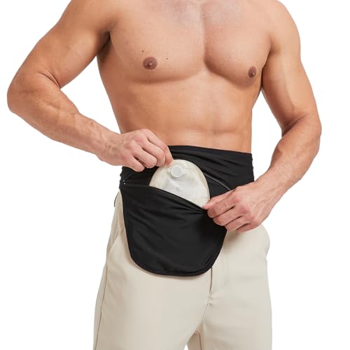 DERAYMI Ostomy Belt for Ostomy Bag Men and Women Colostomy Bags Supplies Adjustable Ostomy Support Belt, Black