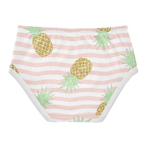 Glittery Golden Pineapples Pink White Toddlers Underwear Floral 2t Cotton Panties for Girl Funny Underpants Briefs2