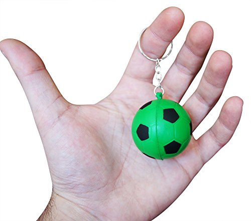 Novel Merk 24 Multi-Color Soccer Sports Ball Keychains Pack Includes Red, White, Yellow, Orange, Green, & Blue For Kids Party Favors & School Carnival Prizes #TOP7