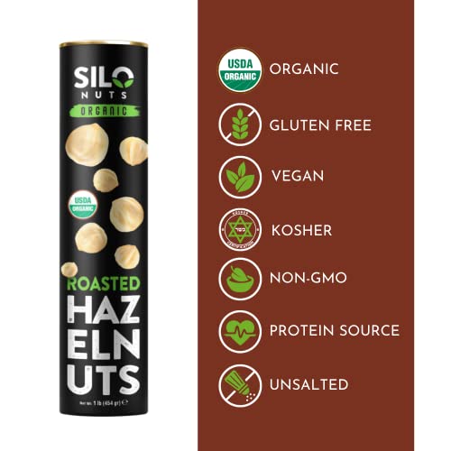 Silo Nuts, Organic Hazelnuts, 16Oz, Roasted Filberts, Toasted, Blanched, Whole Hazelnut, Shelled, Gmo-Free Nuts, Vegan, Kosher, Great Snack For Parties And An Ingredient For Cooking, Bulk, Great Gift For A Healthy Diet #TOP2