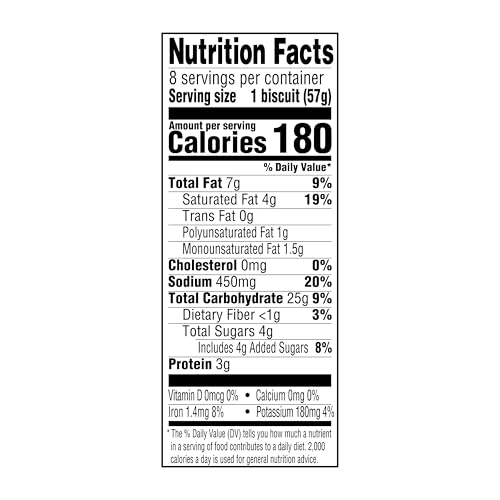 Amazon Grocery, Jumbo Buttermilk Biscuits, 16 Oz, 8 Ct (Previously Amazon Fresh, Packaging May Vary)