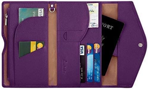 Travelambo Rfid Blocking Passport Holder Wallet & Travel Wallet Envelope Various Colors(purple)