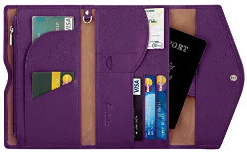 Travelambo Rfid Blocking Passport Holder Wallet & Travel Wallet Envelope Various Colors(purple)