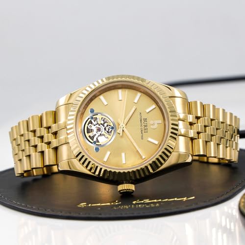 Image of BUREI Men's Classic Luxury Watch Stainless Steel Waterproof Machine Watch Fashion Double Watches Date Sapphire Crystal