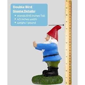 Gnometastic Middle Finger Gnome, 8.45in Tall - The Original Double Bird Garden Gnome Statue - Outdoor Funny Gnome Decoration and Lawn Ornament Gnometastic Middle Finger Gnome 845in Tall The Original Double Bird Garden Gnome Statue Outdoor Funny Gnome Decoration and Lawn Ornament