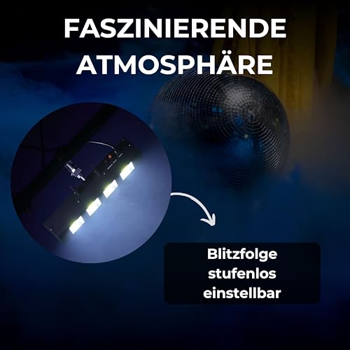 Etec Professional LED PRO Stroboskop 4×50 Watt für DJ und Events