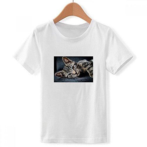 T-shirt chat adorable imprimé multicolore en maille respirante