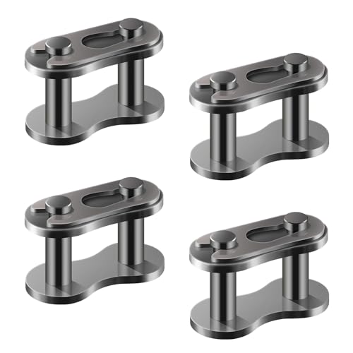 4uds Eslabones Principales de Cadena, Aleación de Acero Robustos Eslabón Principal Master Links de Plata para Motocicleta 50cc 70cc 90cc 110cc 125cc ATV Quad 4 Wheeler Pocket Bike, # 428