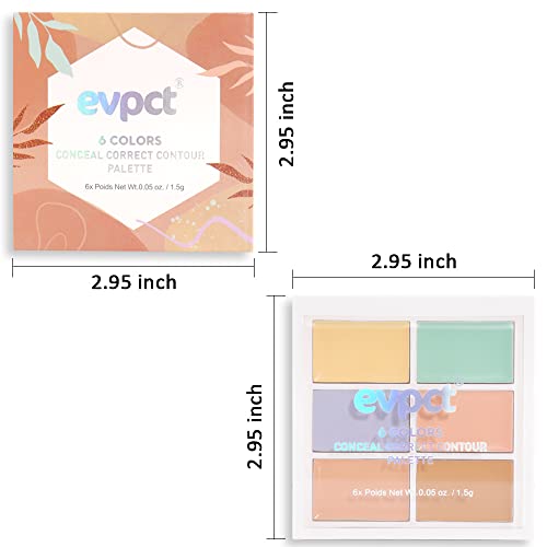 6Color Contour Palette Cream,Green Pink Yellow Mature Skin Full Coverage Color Correcting Concealer Makeup,Under Eye Concealer,Waterproof Corrects Dark Circles Tattoo Dullness Concealer Foundation #TOP6