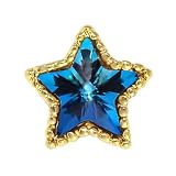 [凛りん] ボディピアス キャッチ 星 ジュエル 軟骨ピアス 片耳用 (14G(12Gも対応/ゴールド・ブルー)