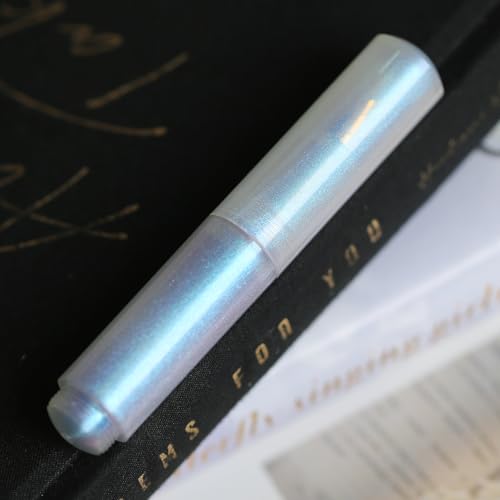 erofa Majohn Wancai Mini Eyedropper Pióro wieczne, bardzo cienka stalówka, perłowa niebieska żywica, kieszonkowe, podróżne, krótkie pióro