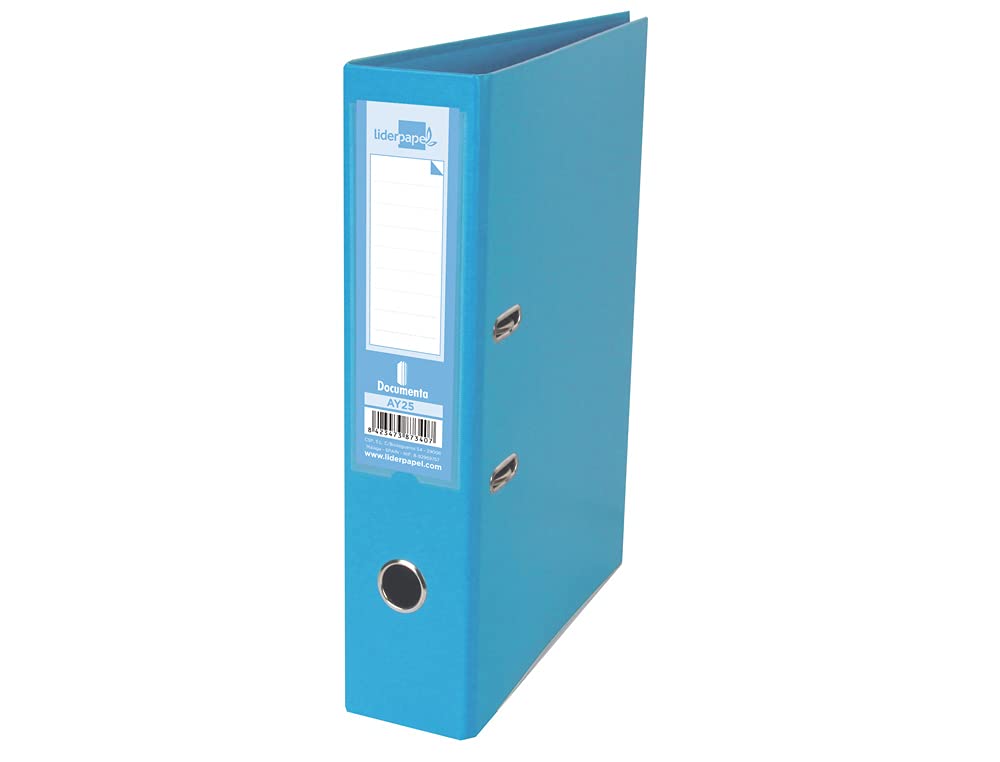 Classeur Levier Liderpapel Documenta en Carton Rembordé PVC - Ciel Bleu