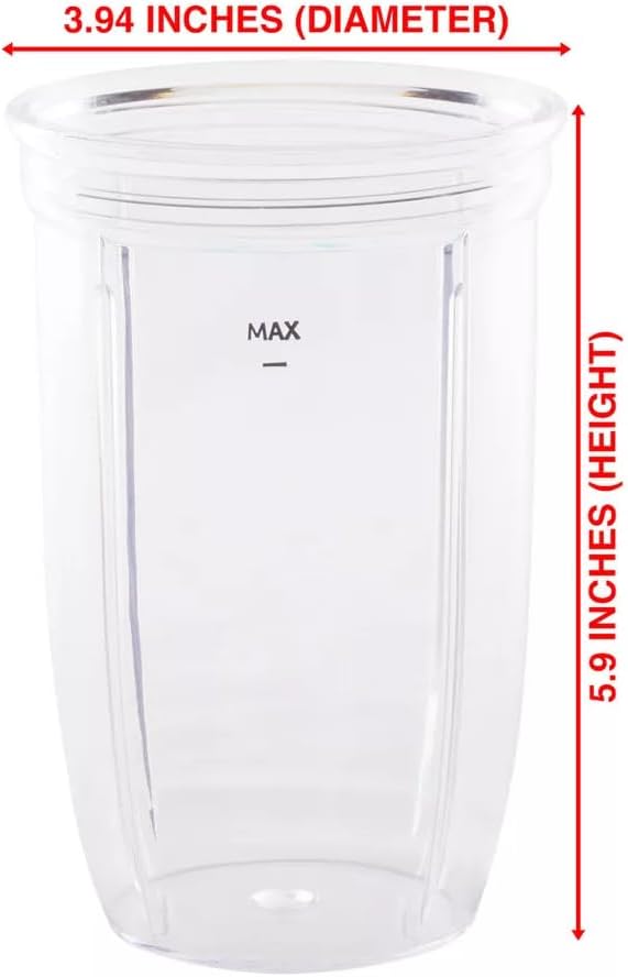 2 Pack 18 oz Cups with Lids and Extractor Blade Fits For NutriBullet Pro 1000