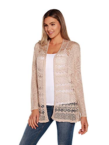 Women's Long Sleeve Crochet Knit Swing Cardigan #TOP6
