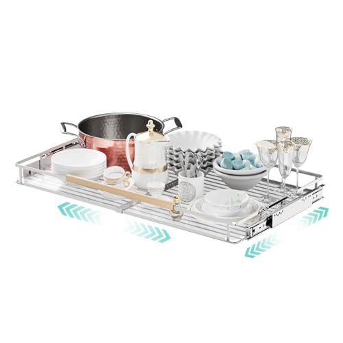 Expandable Pull Out Cabinet Organizer, 23.2-39.9″ W x 22.5″ D | Adjustable Width, Under Sink Organizer, Drawer Storage Shelves, For Kitchen, Bathroom, Closet, Pantry, Cupboard