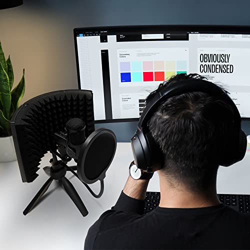 Riworal Studio Recording Microphone Isolation Shield With Pop Filter & Tripod Stand Kit Studio Mic To Laptop And Pc Equipment Vocal Condenser #TOP6