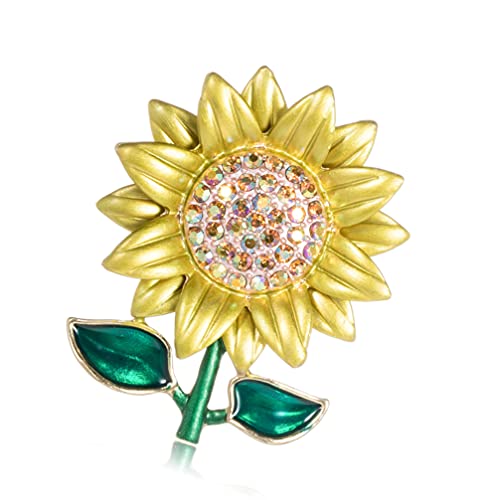 Broche tournesol en cristal femmes accessoire mode bal fête banquet quotidien