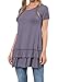 Levaca Women's Summer Short Sleeve Ruffles Loose Fit Casual Tunic Tops Extender