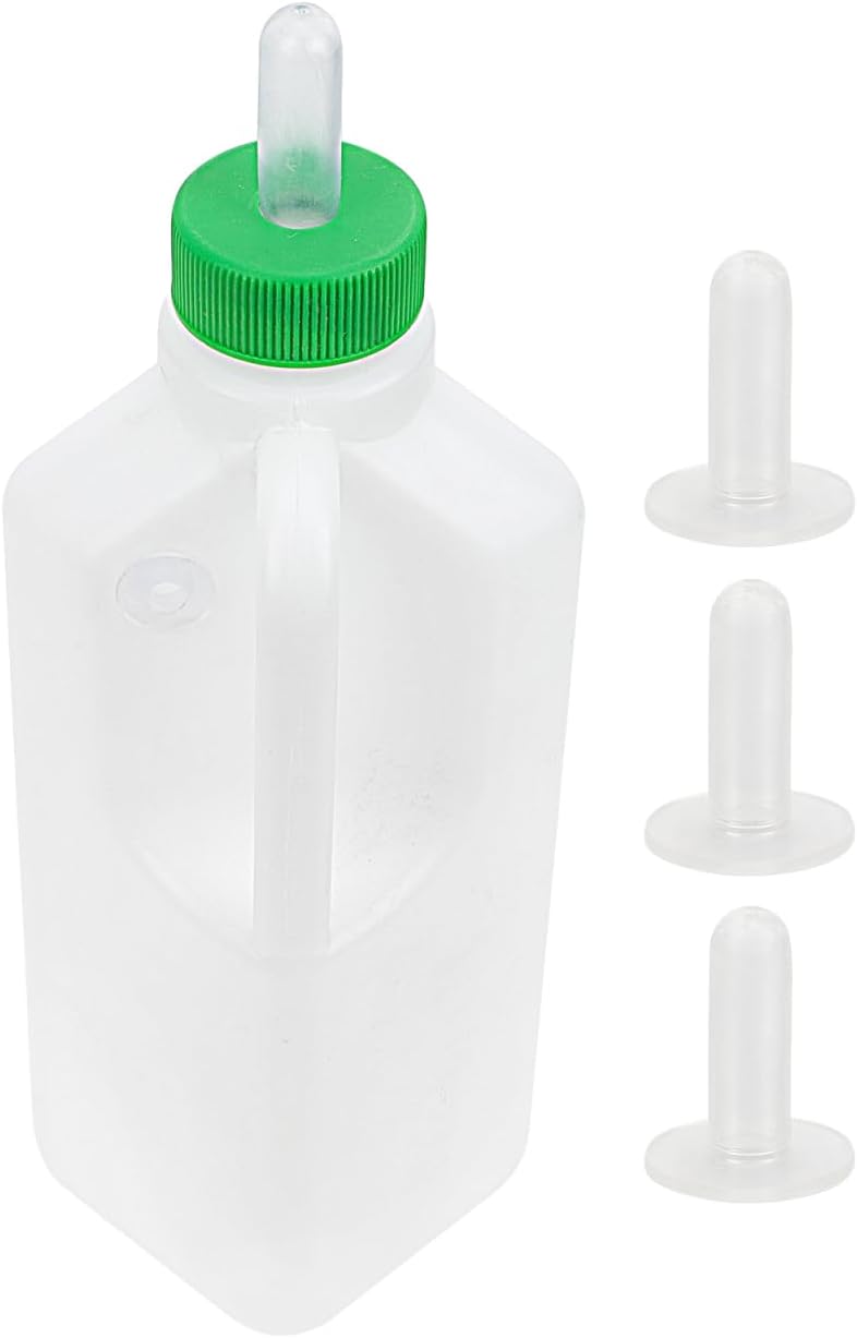 Angoily Goat Bottles for Feeding Baby Goats, 29oz Nursing Feeder with 3 Replacement Teats, 850ml Lamb Milk Container & Calf Bucket, Essential Livestock Supplies for Farm Weaning