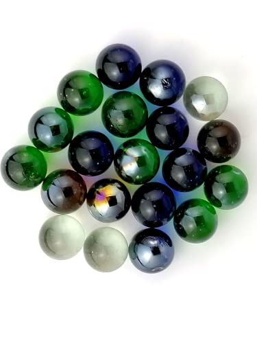 STUWU 20 Stück Große Deko Murmeln 25mm Glas Murmeln Mehrfarbig Deco Marbles ca. 400g