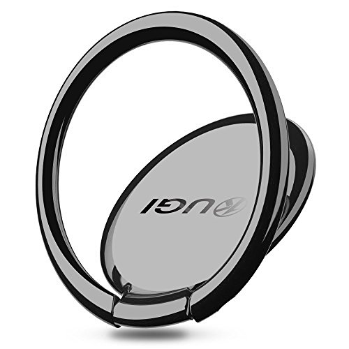 Finger Ring Stand, KuGi 360 Degree Rotation Zinc Alloy phone stand holder Car Mount Phone Ring Grip For iPhone 7 7s 6s Plus 5s Galaxy S8 S8 Plus ipad etc. smartphones and Tablets. (Black)