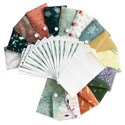 NUOLUX 小清新デザイン製キャッシュ封筒 入り 予算管理シート ステッカー付 家計簿に お札収納可能で経費追跡も簡単 オフィスや学校での予