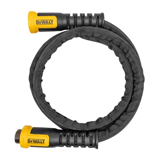 Dewalt Dxmh3306 X 5/8 In Heavy-Duty Professional Grade Fabric Hose-Dxmh3306 Garden Hose, Black, Yellow, 6 Ft Leader
