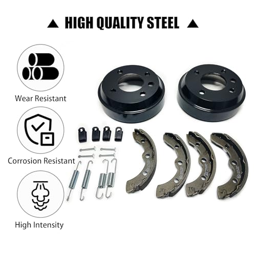 Golf Cart Brake Drums Kit with Brake Shoes & Springs Fit for 1981-1994 Club Car DS Villager, 18 PCS Rear Brake Repair Kit for Driver Side & Passenger Side Replaces 1011137 101146302 by LOSTAR - Image 6