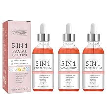 5 In 1 Facial Serum with Hyaluronic Acid, Niacinamide & Vitamin C,Anti-Aging Serum for Wrinkles, Deep Hydrating Skin Essence for All Skin Types 3 Pack