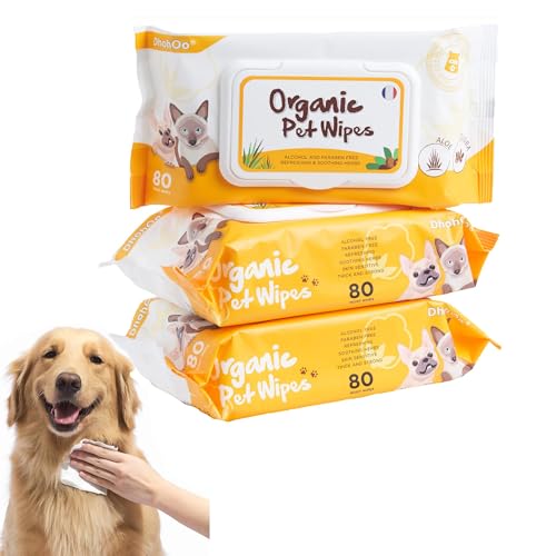 Dhohoo Pet Wipes,80-Count Pack (3-Pack),Gentle, Hypoallergenic Pet Grooming Wipes for Dogs & Cats,Perfect for Paws, Face, & Fur Cleaning,Odor Remover & Quick Clean Solution Dhohoo Pet Wipes,80-Count Pack (3-Pack),Gentle, Hypoallergenic Pet Grooming Wipes for Dogs & Cats,Perfect for Paws, Face, & Fur Cleaning,Odor Remover & Quick Clean Solution