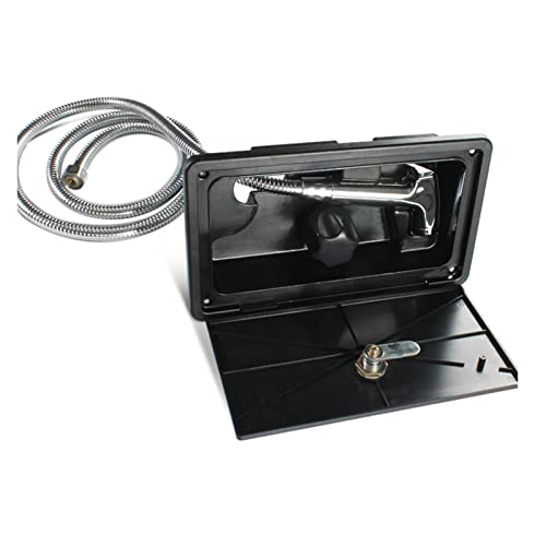 Kit de Caja de Ducha Exterior Externa Ajustable for Caravana con candado, Barco, Camper Marino, Autocaravana, Accesorios for Caravana para autocaravanas(Nero)