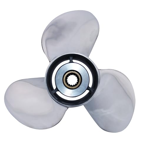 Image of CAPTAIN Boat Propeller fit Yamaha 115p 60 75 90 100 115 130 HP Outboard Engines, Stainless Steel 15 Spline Tooth Prop, RH, OEM