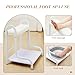 Geelin Pedicure Cart Foot Bath Trolley Portable Trolley for Rest Massage Pedicure Stool with Cushion Beauty Spa Supplies(White)