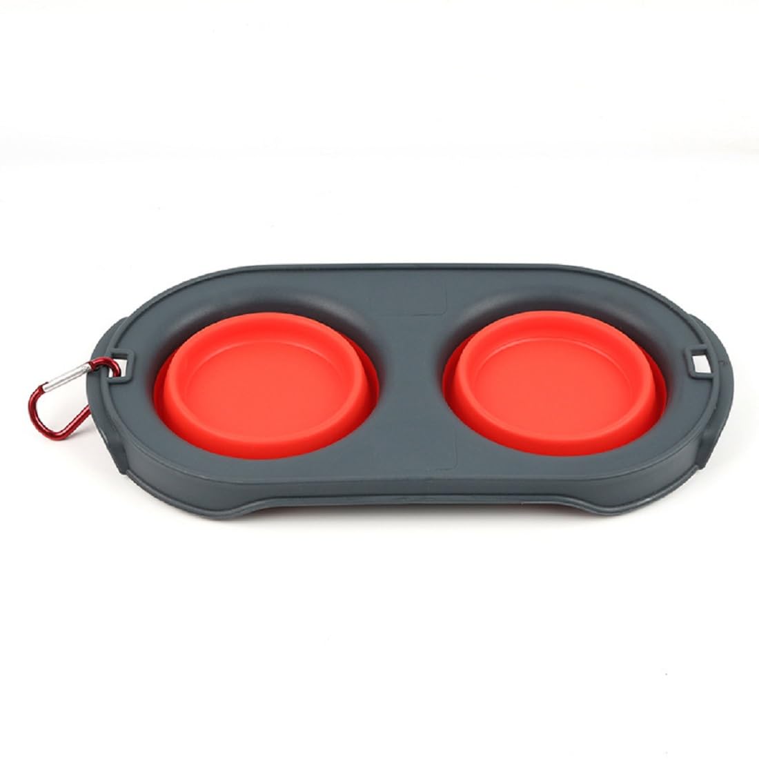 Q D Foldable 2 in 1 Pet Food Water Collapsible Silicon Portable Expandable Travel Hiking Walking Camping Bowl Feeder with Hanging Buckle Suitable for Dog Cat (Red) (B0CH5MXH4K) Amazon Price History, Amazon Price Tracker