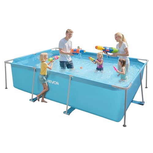 VEVOR Piscina Fuori Terra Rettangolare con Struttura in Metallo, 3