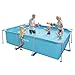 VEVOR Piscina Fuori Terra Rettangolare con Struttura in Metallo, 3 x 2 x 0,76 m, Piscina Rettangolare in PVC per Famiglie, Capacità Acqua 3959 L, con Sistema di Drenaggio a Flusso Controllato, Blu