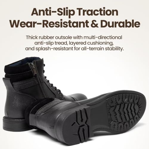 Image of Mens Chelsea Boots, Stylish and Comfort Leather Chukka Ankle Boots with Zipper