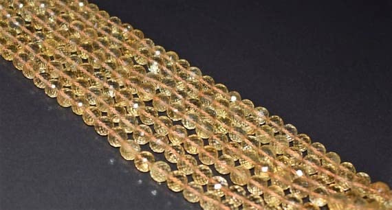 Citrine gemstone perles rondes facettées jaune doré pour bijoux porteurs d'énergie