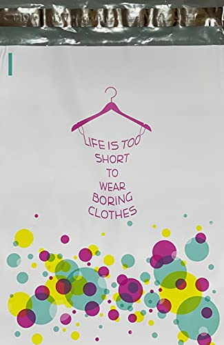 10x13 Colorful Pink Blue Bubbles Dress Designer Poly Mailers Shipping Envelopes Boutique Custom Bags (100)