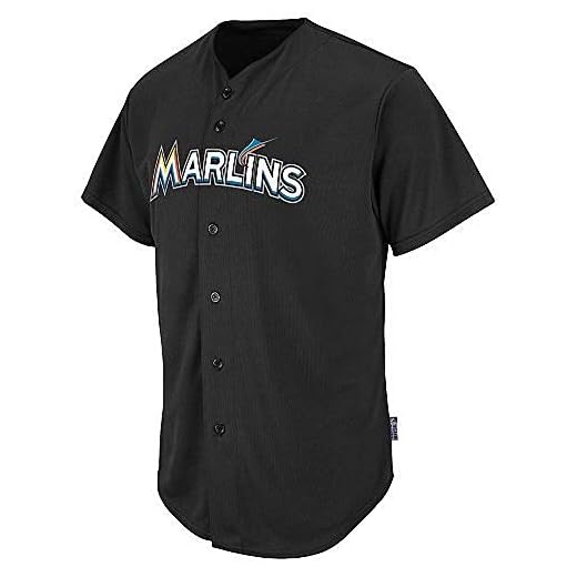 Majestic Athletic Youth Small Miami Marlins Blank Back Major League Baseball Cool-Base Replica MLB Jersey Black