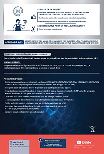 RIPOLIN - Faserband gegen Infiltration, Konsolidierung der Risse – alle Untergründe – 10 m x 18 cm