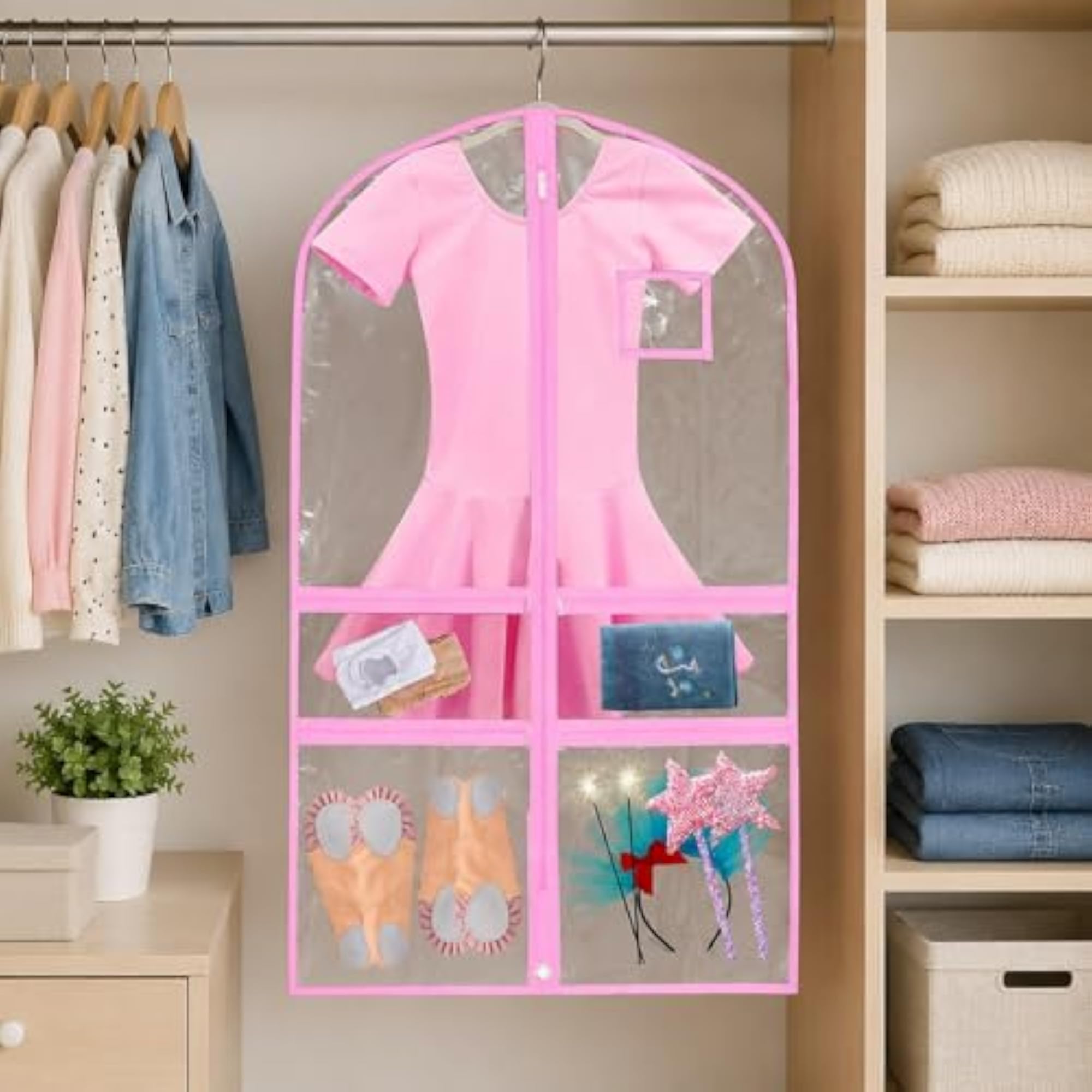 Dance Garment Bag, Clear Clothing Dust Bag for Travel